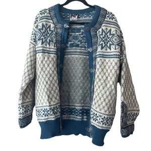 Dale of Norway Fair Isle Cardigan Sweater Size 42 Medium